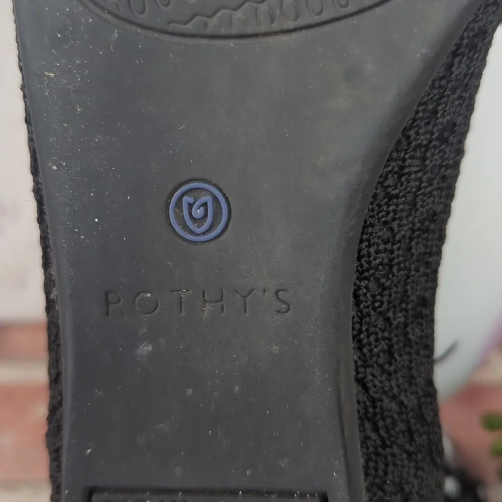 Rothy's The Point Black Ballet‎ Flats Comfort Casual Knit Sustainable Women's 8